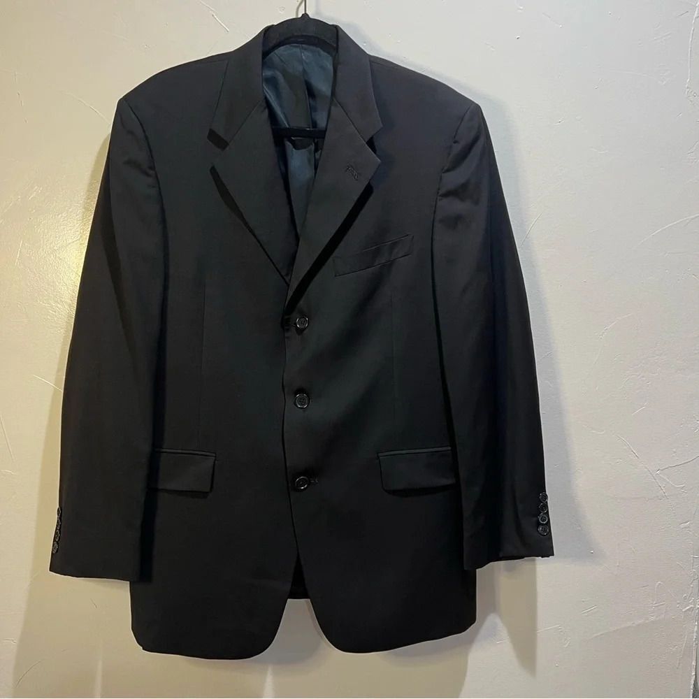 Daniel Cremieux Jacket Blazer Black Loro Piana Italy Size 40R *FLAW INSIDE*